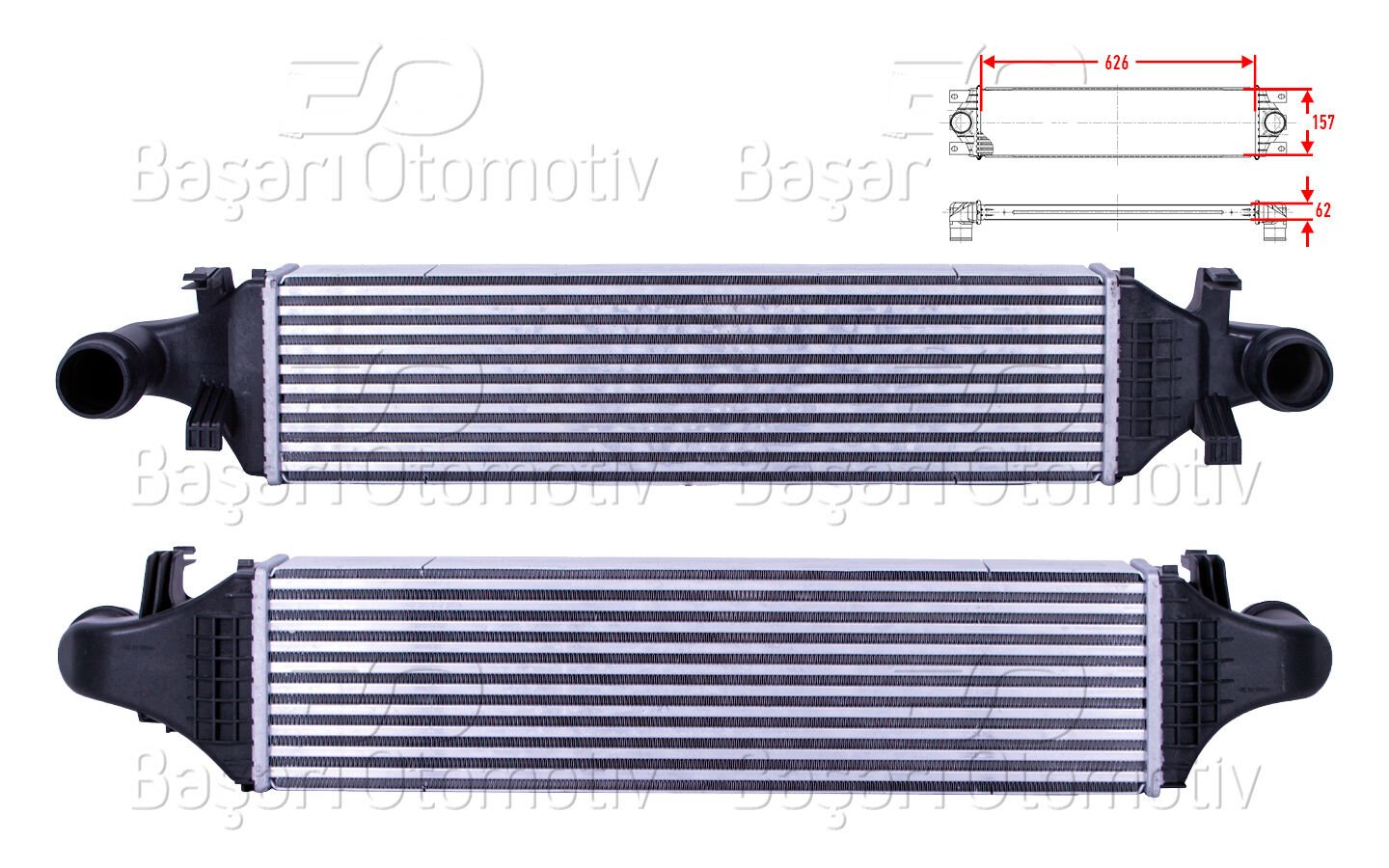 TURBO RADYATORU (INTERCOOLER) 626X157X62