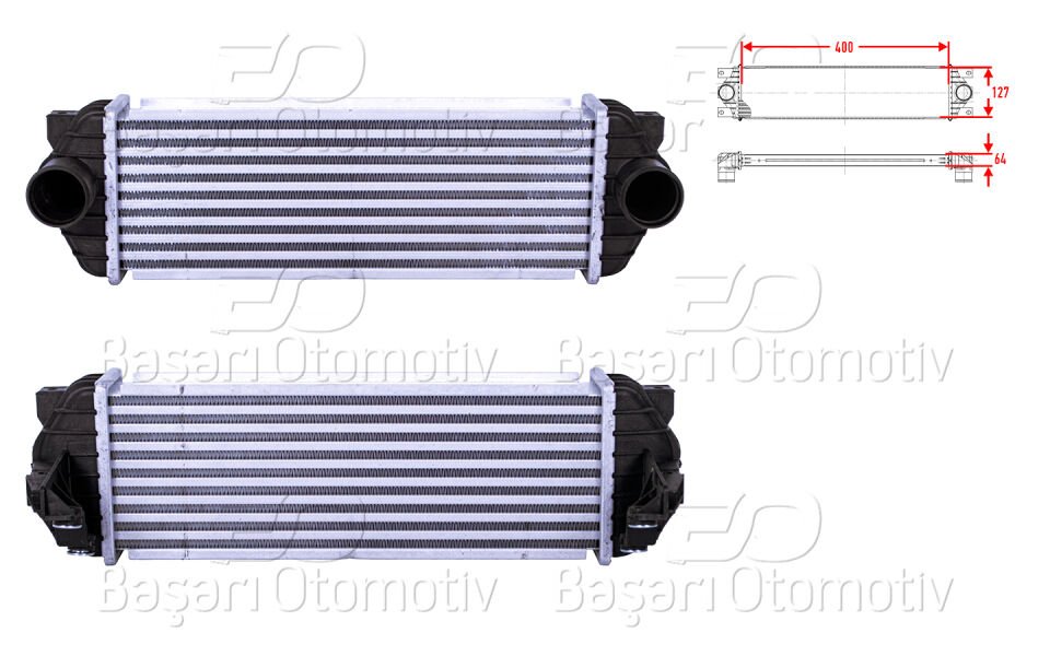 TURBO RADYATORU (INTERCOOLER) 400X127X64