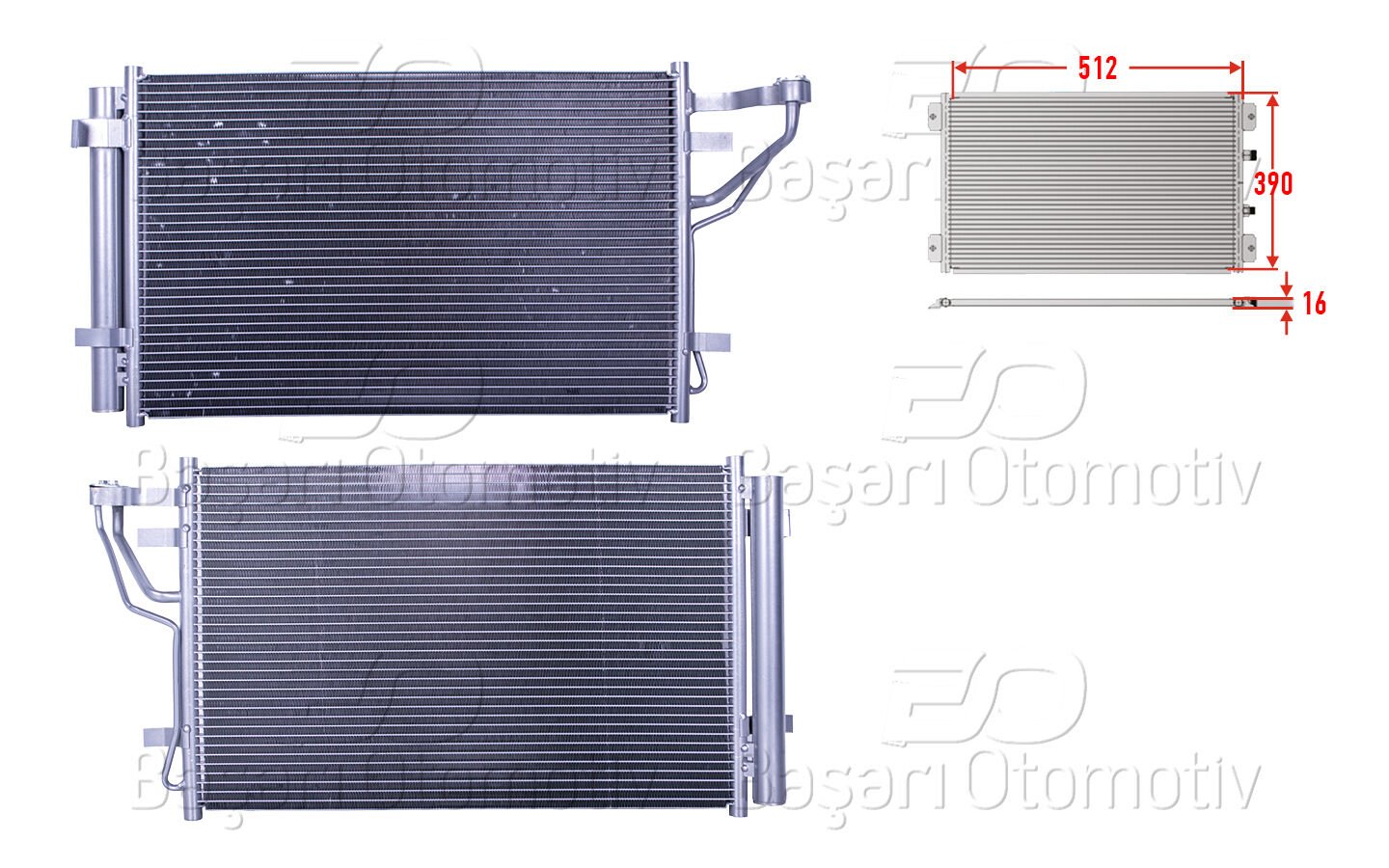 KLIMA RADYATORU 512X390X16