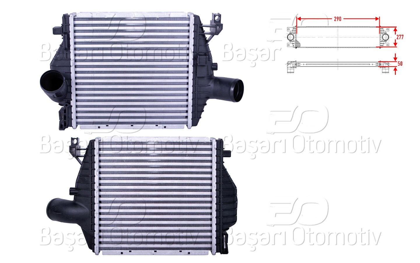 TURBO RADYATORU (INTERCOOLER) 290X277X50