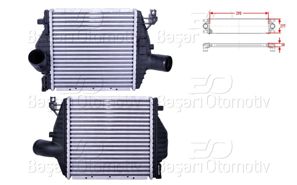 TURBO RADYATORU (INTERCOOLER) 290X277X50