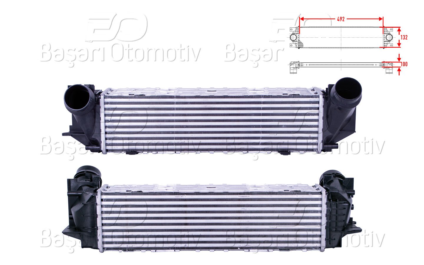 TURBO RADYATORU (INTERCOOLER) 492X132X100