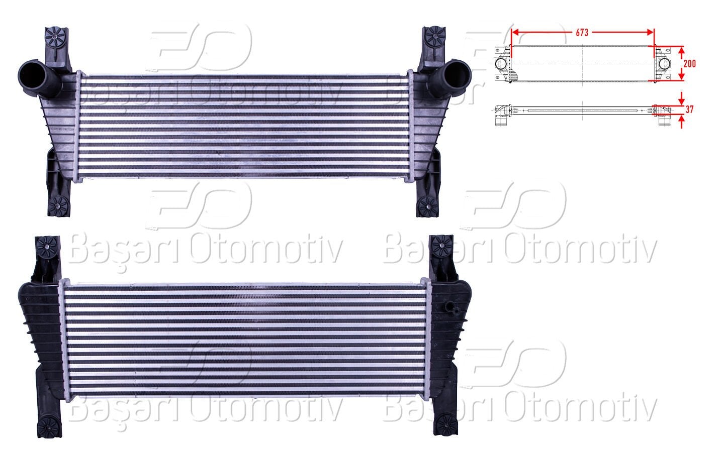 TURBO RADYATORU (INTERCOOLER) 673X200X37