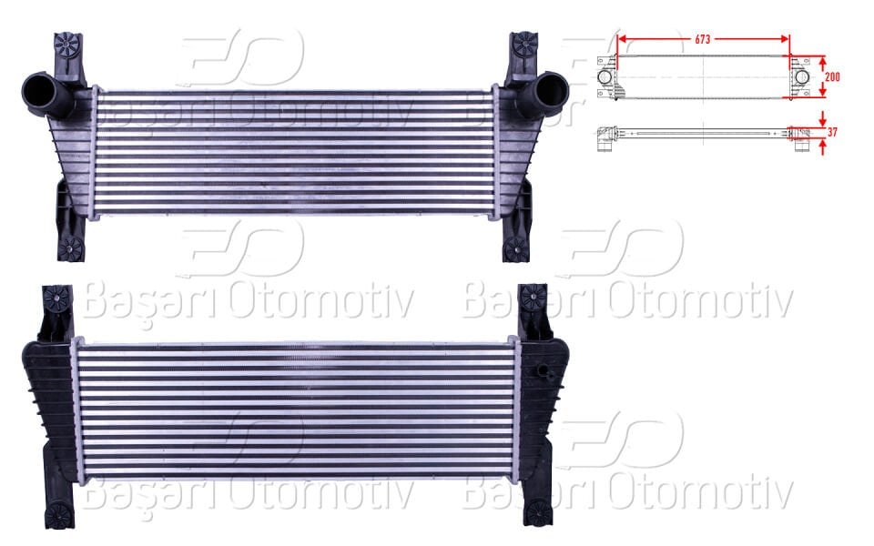 TURBO RADYATORU (INTERCOOLER) 673X200X37