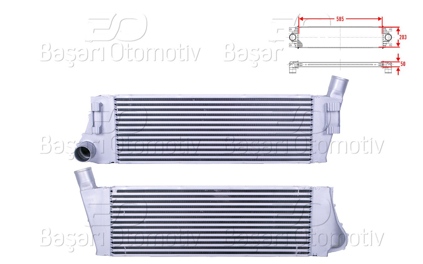 TURBO RADYATORU (INTERCOOLER) 585X203X50