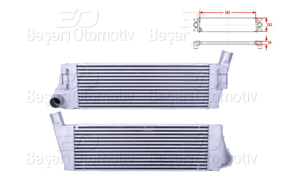TURBO RADYATORU (INTERCOOLER) 585X203X50