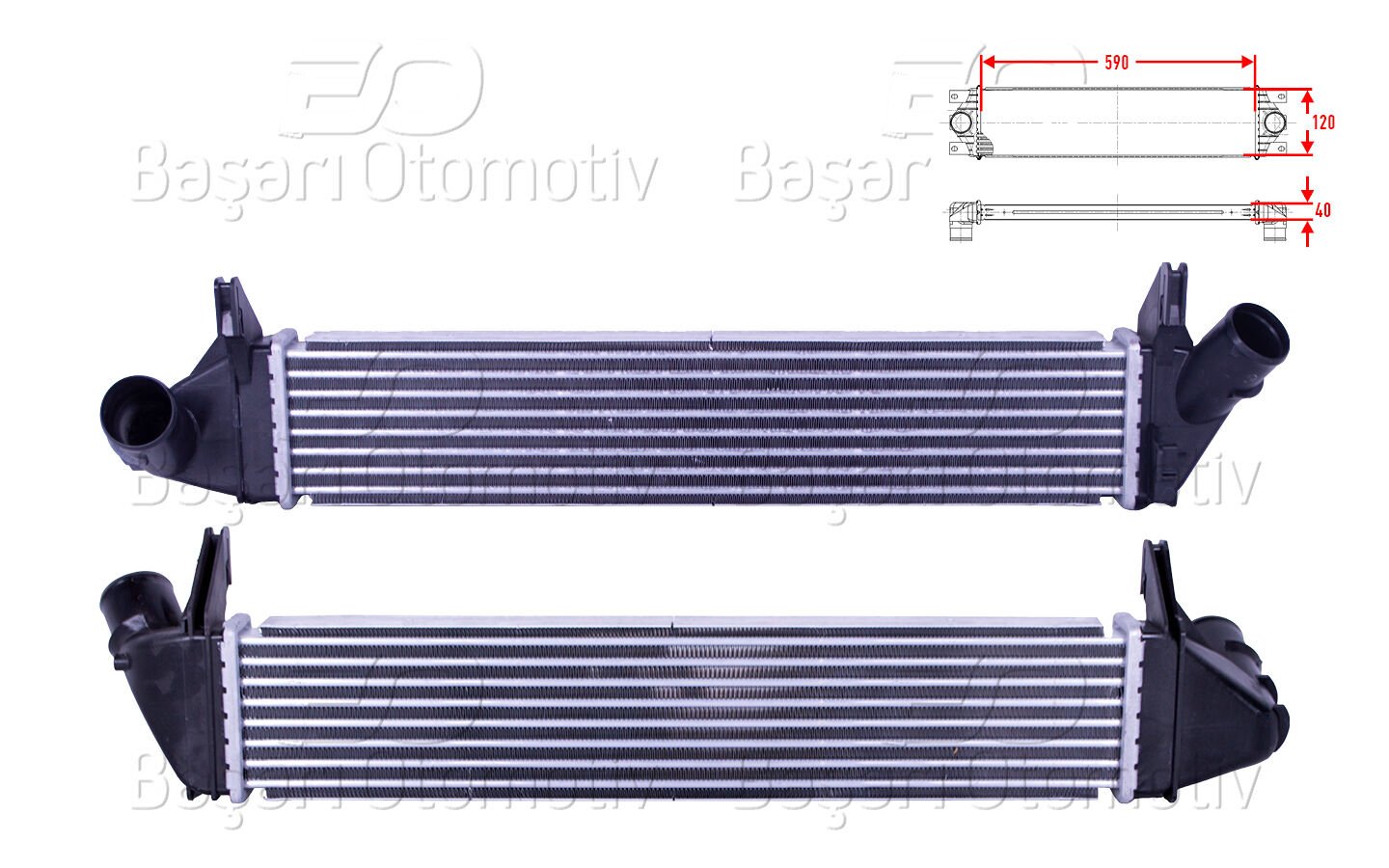 TURBO RADYATORU (INTERCOOLER) 590X120X40