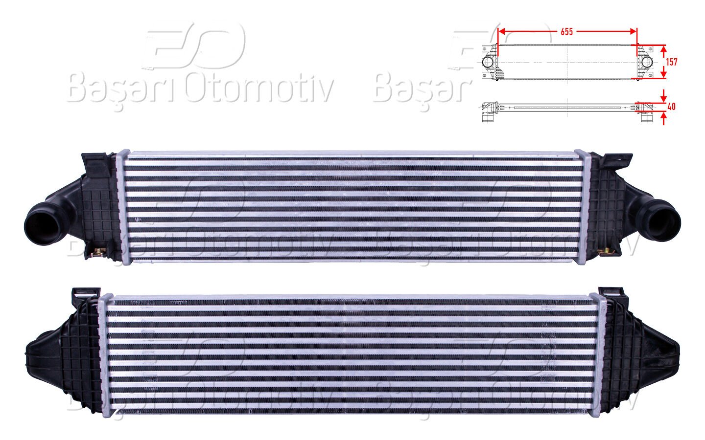 TURBO RADYATORU (INTERCOOLER) 655X157X40