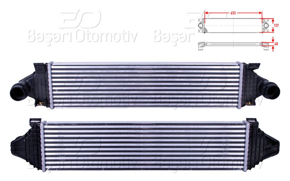 TURBO RADYATORU (INTERCOOLER) 655X157X40