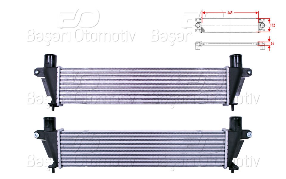 TURBO RADYATORU (INTERCOOLER) 665X142X64