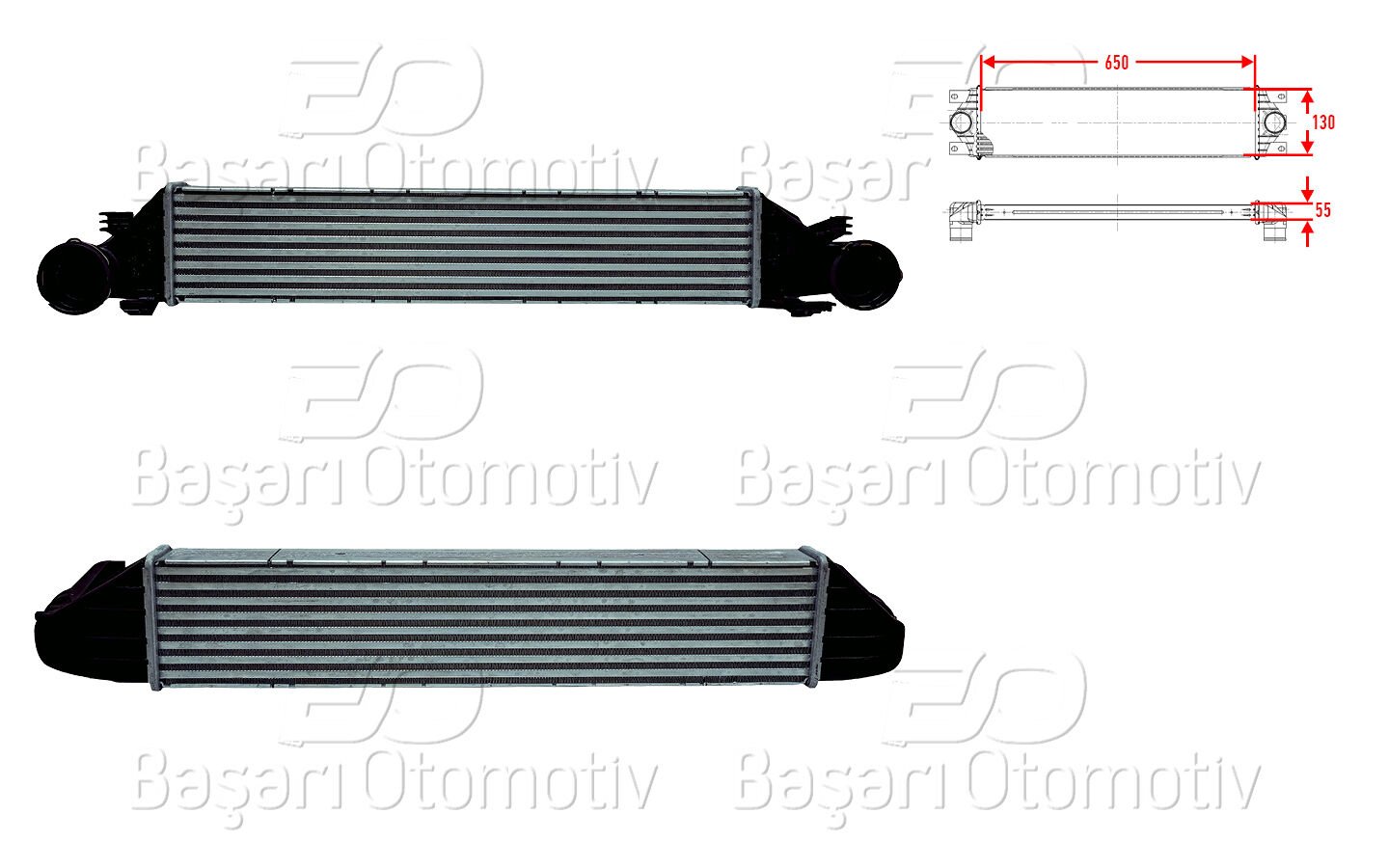 TURBO RADYATORU (INTERCOOLER) 650X130X55