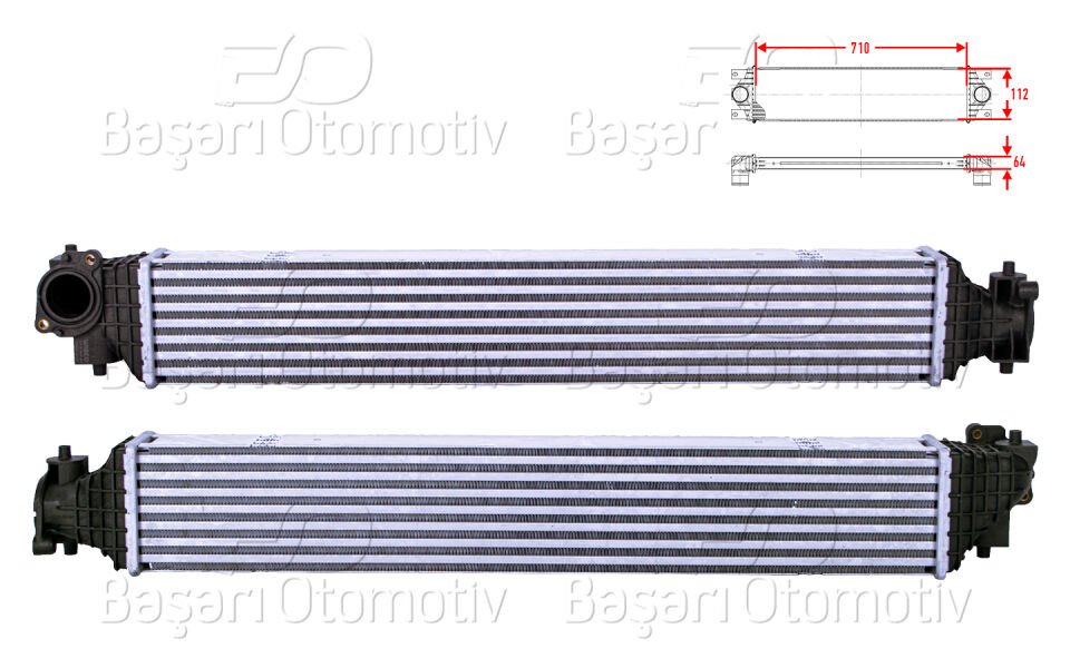 TURBO RADYATORU (INTERCOOLER) 710X112X64