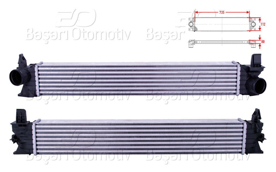TURBO RADYATORU (INTERCOOLER) 735X112X80